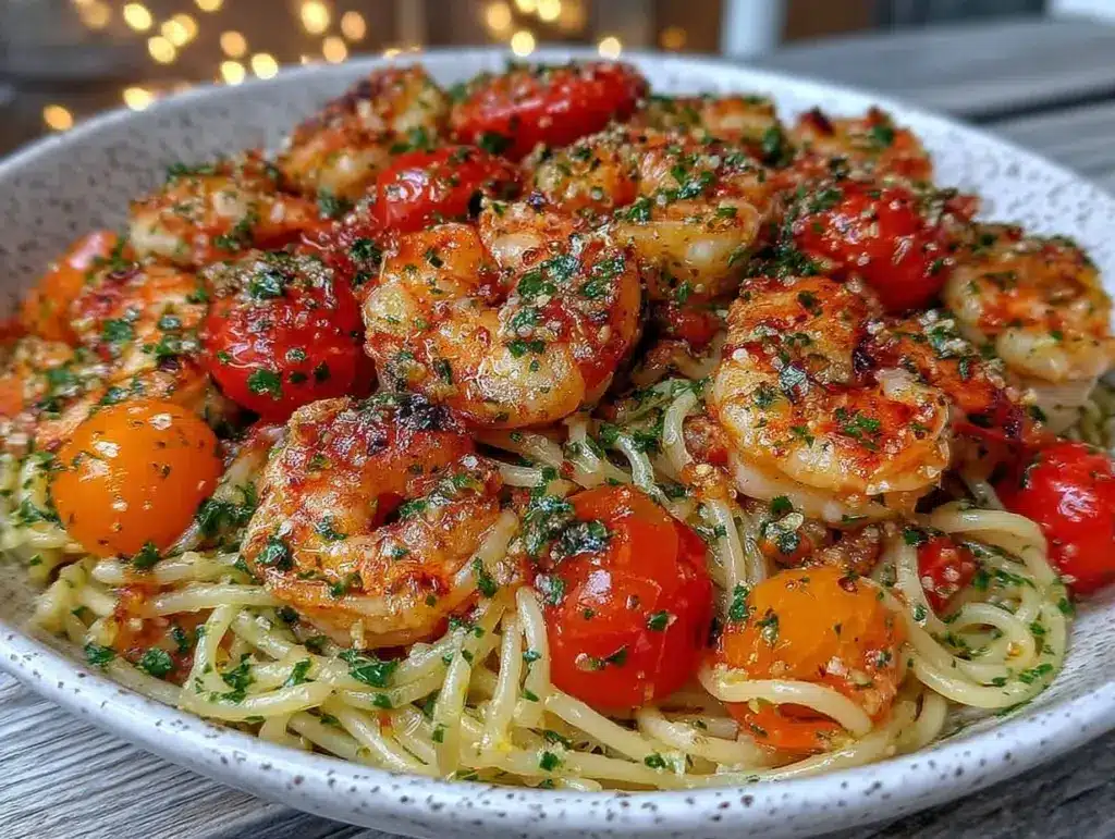 quick garlic butter shrimp pasta - featured image