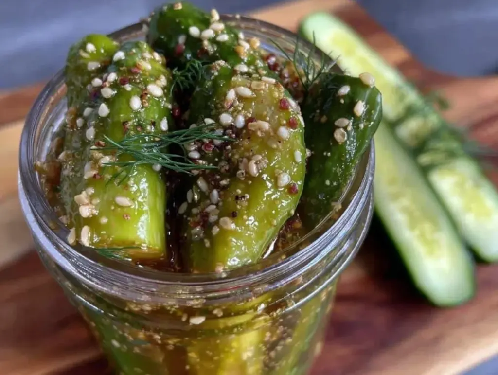 quick garlic dill refrigerator pickles - featured image