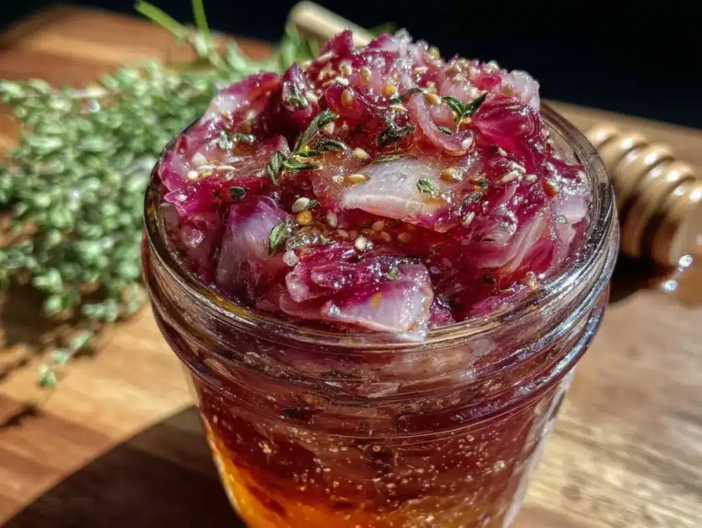 quick sweet and tangy pickled red onions with honey - featured image