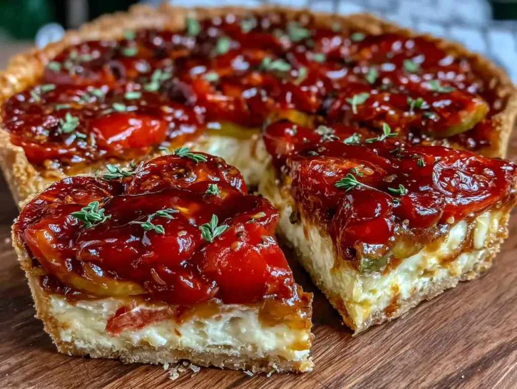 savory heirloom tomato pie - featured image