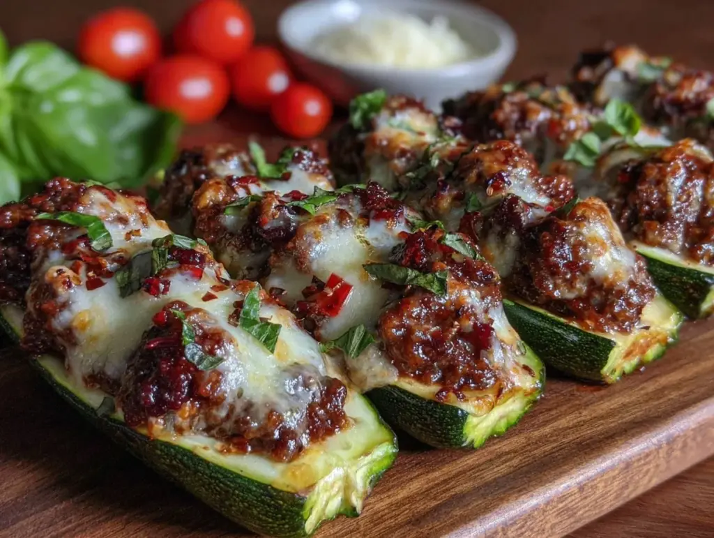 savory stuffed zucchini boats - featured image