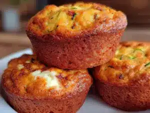 savory zucchini and cream cheese muffins - featured image