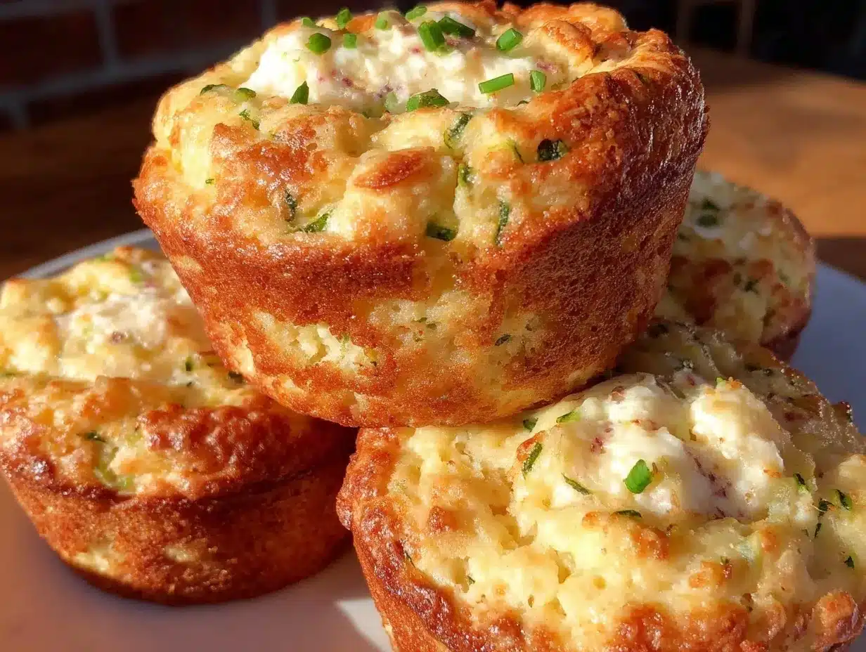 savory zucchini and cream cheese muffins preparation steps