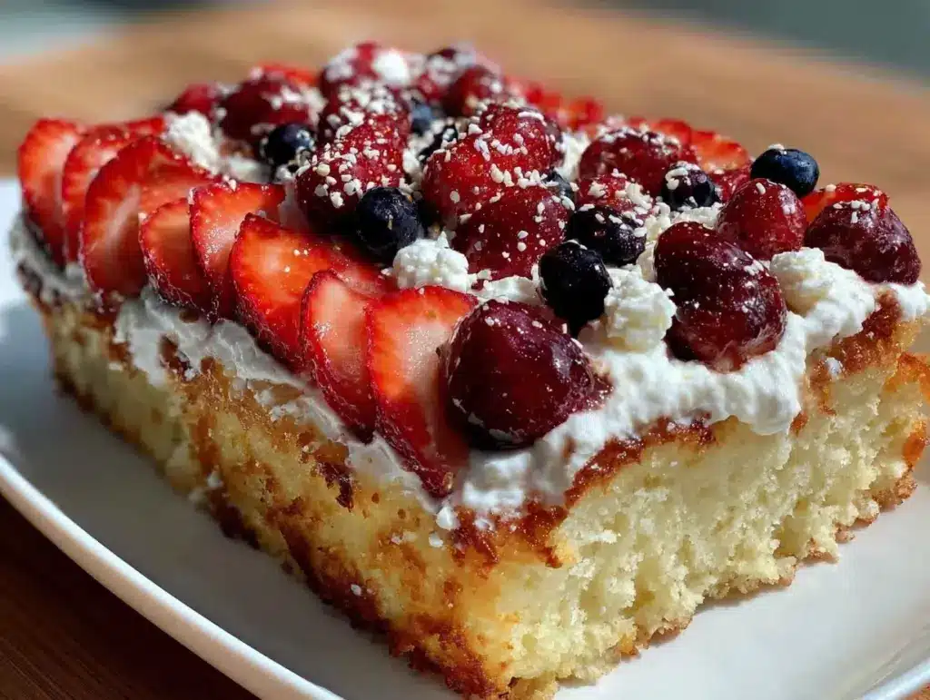 strawberry poke cake - featured image
