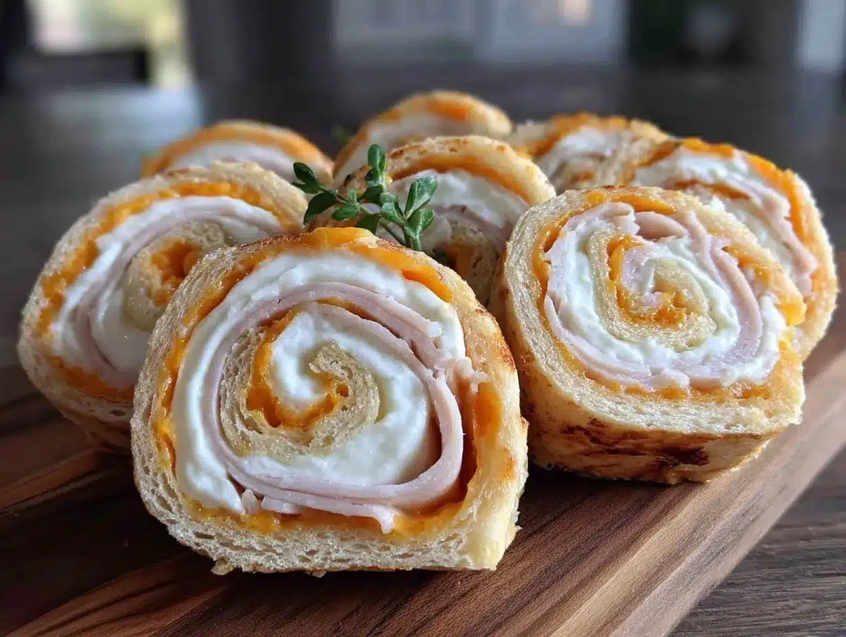 turkey cheddar pinwheel lunchbox rolls preparation steps