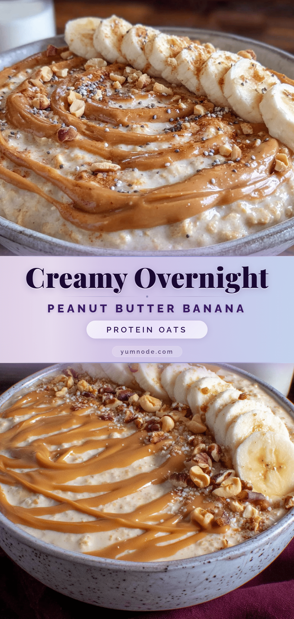creamy overnight peanut butter banana protein oats recipe