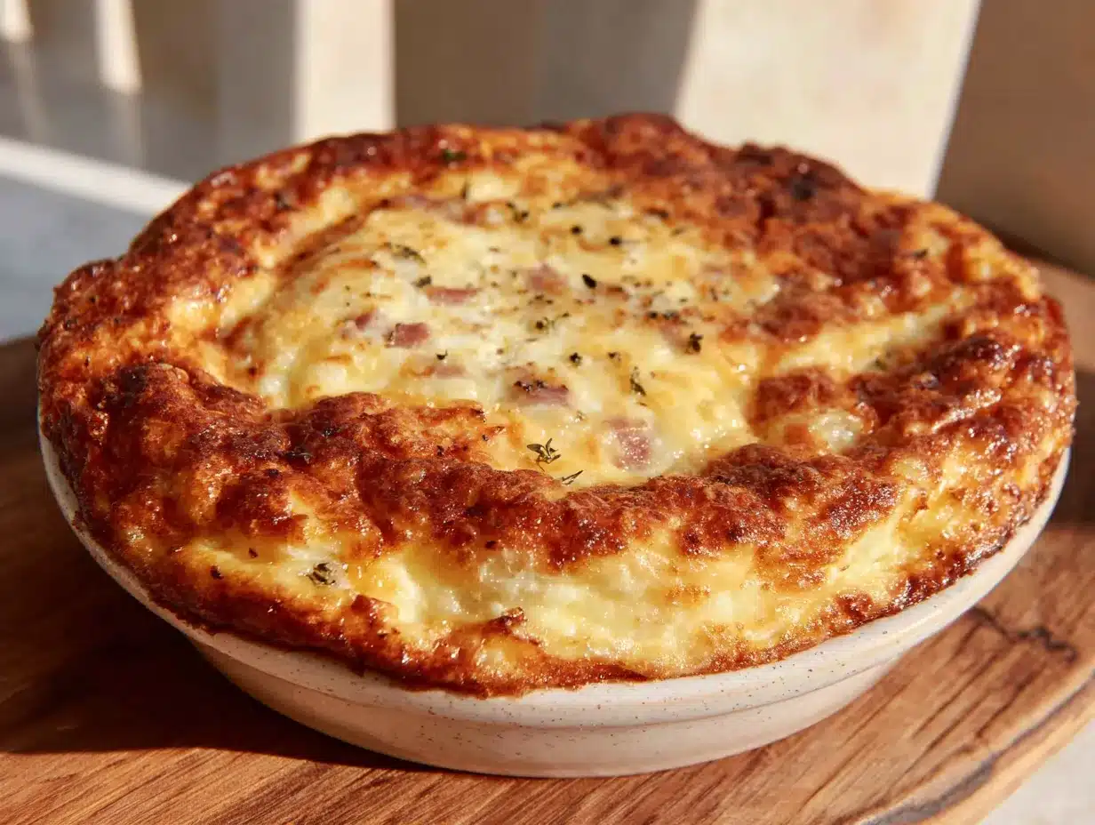 crustless ham and swiss breakfast casserole preparation steps