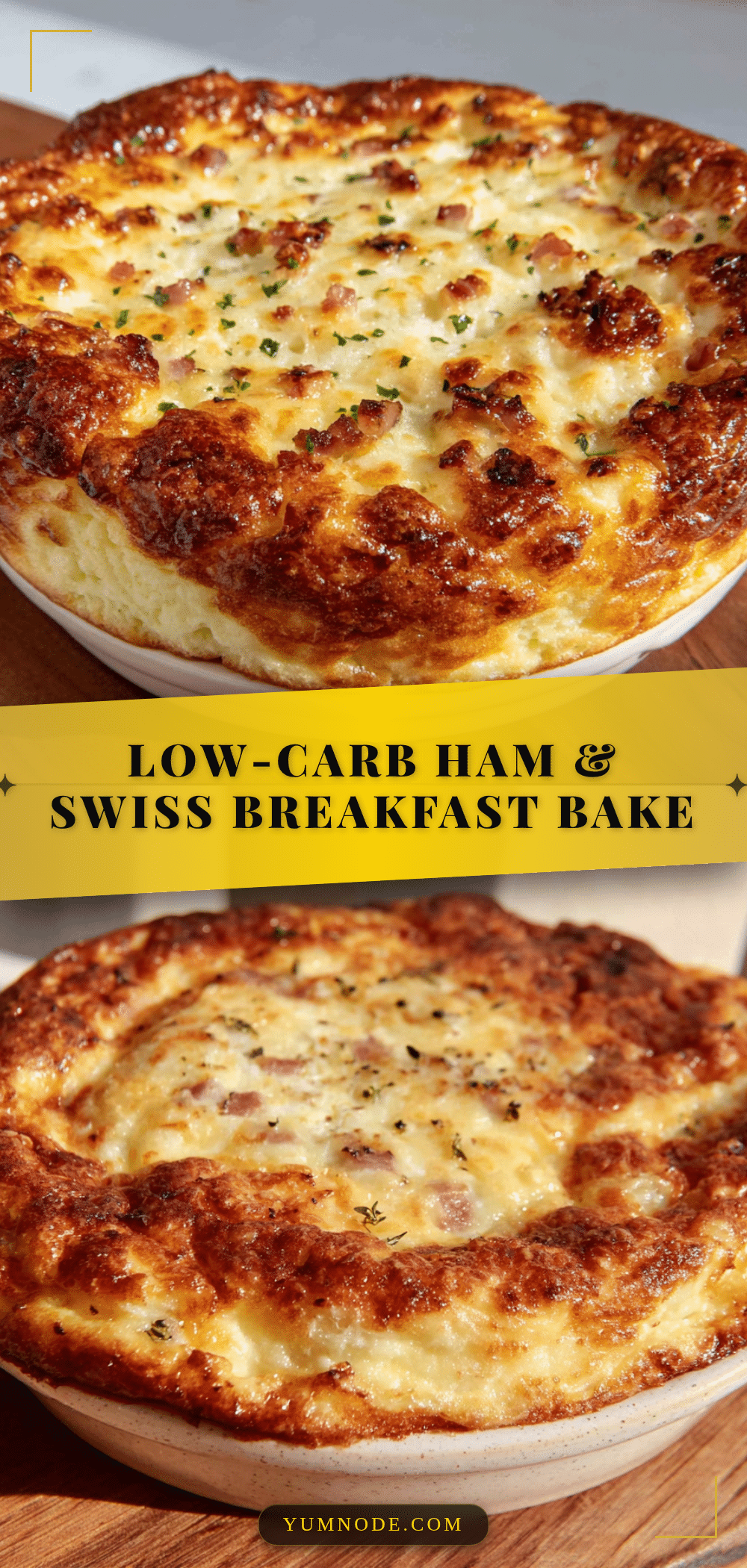 crustless ham and swiss breakfast casserole recipe