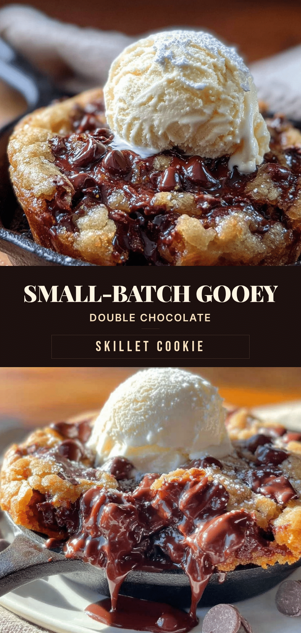 double chocolate chip skillet cookie for two recipe