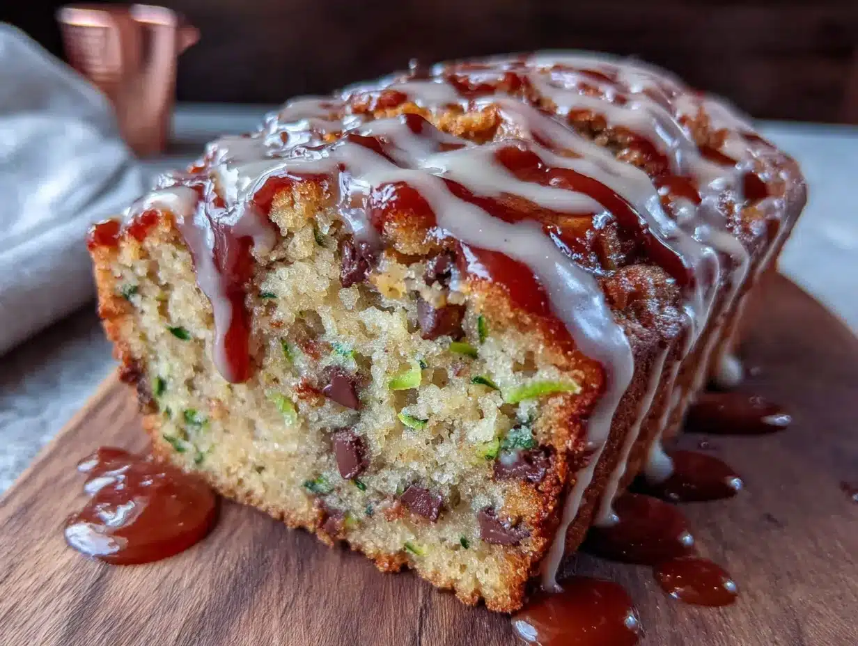 moist chocolate chip zucchini bread with brown butter glaze preparation steps