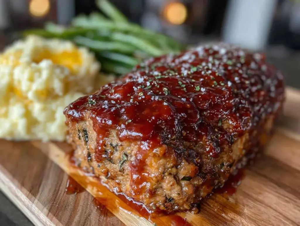 turkey meatloaf with brown sugar glaze - featured image